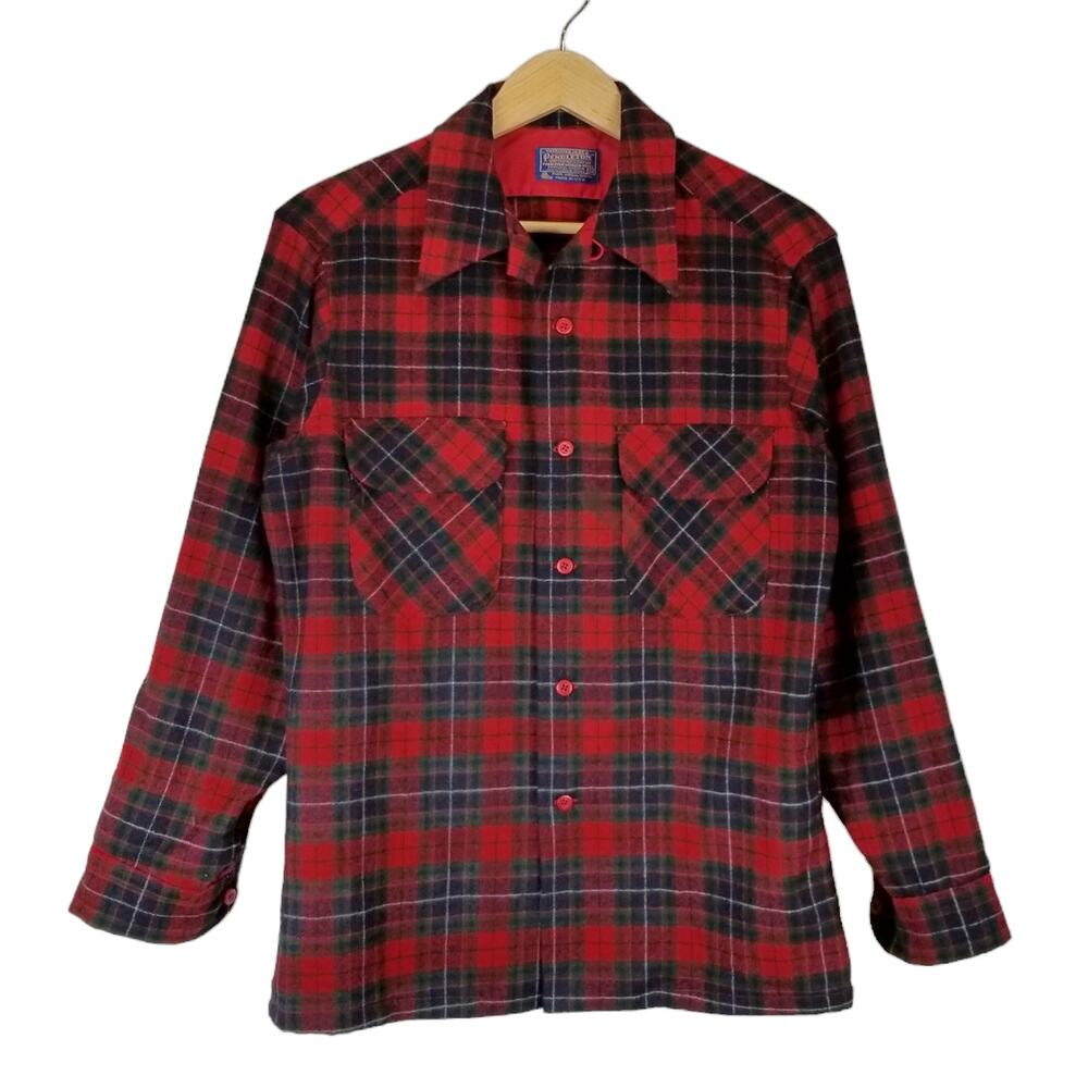 Pendleton Red and Black Plaid Casual Button Down Shirt